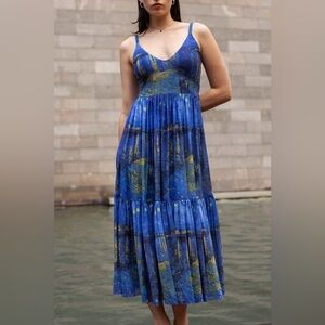 Blackmilk Starry Night Blue and Yellow Maxi Dress